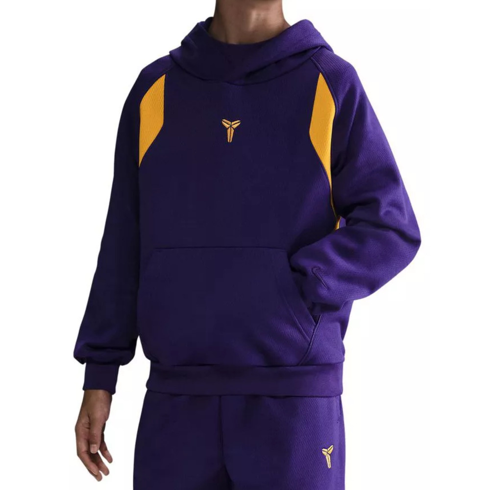 Nike Boys Medium Kobe Therma-Fit Pullover Hoodie & Shorts Set - Purple & Yellow - Picture 9 of 9